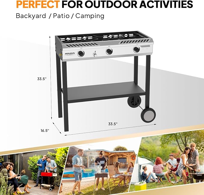 ROVSUN 3 Burner Propane Stove - Image 6