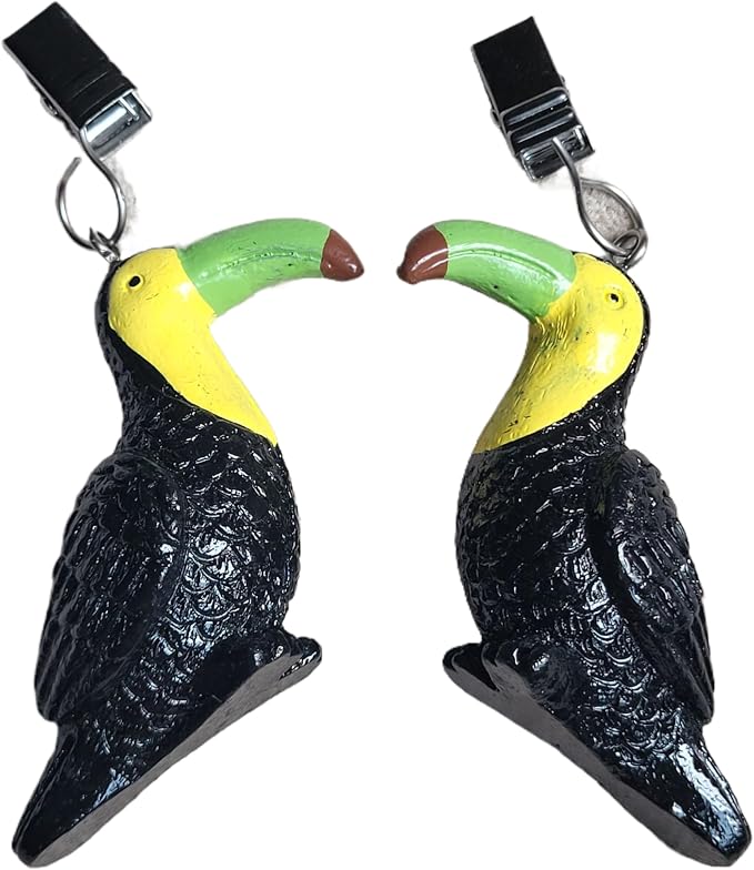 TwoFish Home Set of 4 Toucan Resin Tablecloth Weights Clips Toucan Handicraft - Image 4