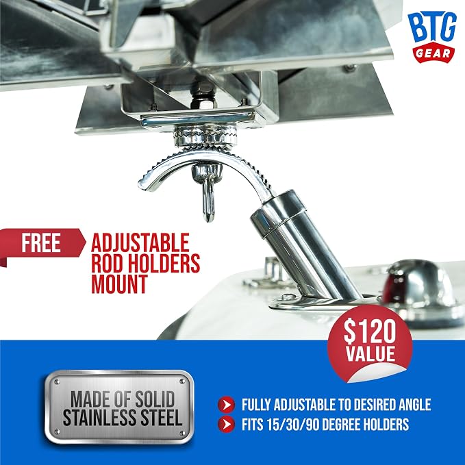 Tailwaves Marine Grill w/Rod Holder Mount | Stainless Steel | Propane BBQ - Image 3