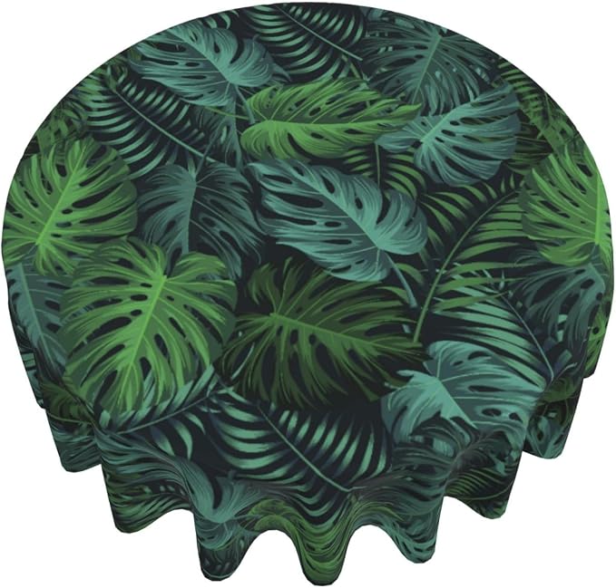 Frond Round Tablecloth Hemp Palm by Unknown