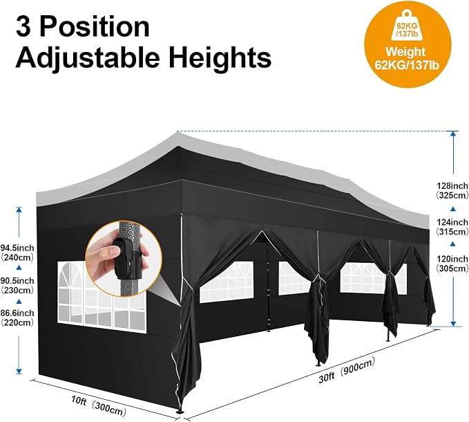 COBIZI 10x30 Pop up Canopy Tent 10x30 Canopy - Image 5