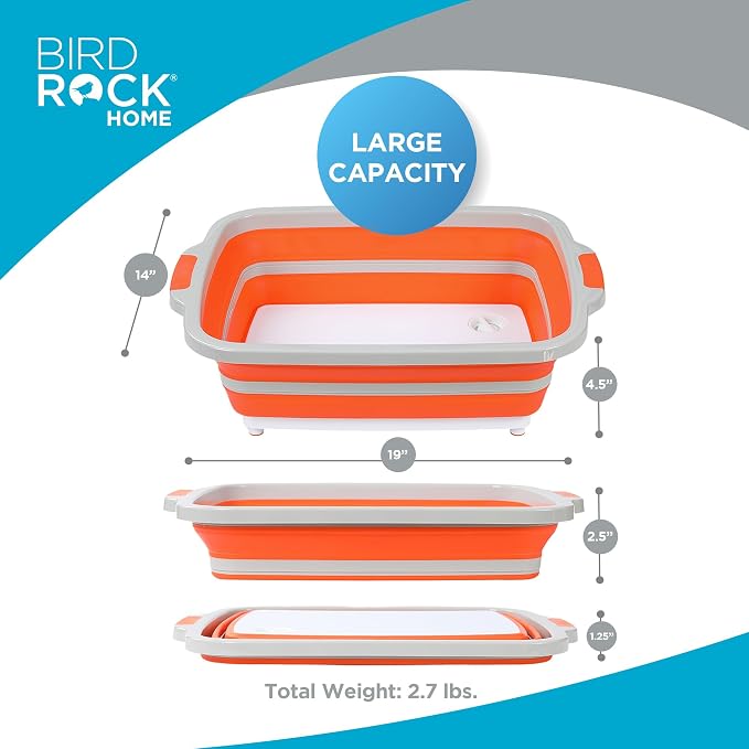 BIRDROCK HOME Collapsible Food Prep & Cutting Board and Grill Caddy Tub - Image 4