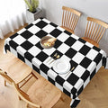 Worltoldb Checkered Polyester Tablecloth, Water Resistant, All-Season by Worltoldb
