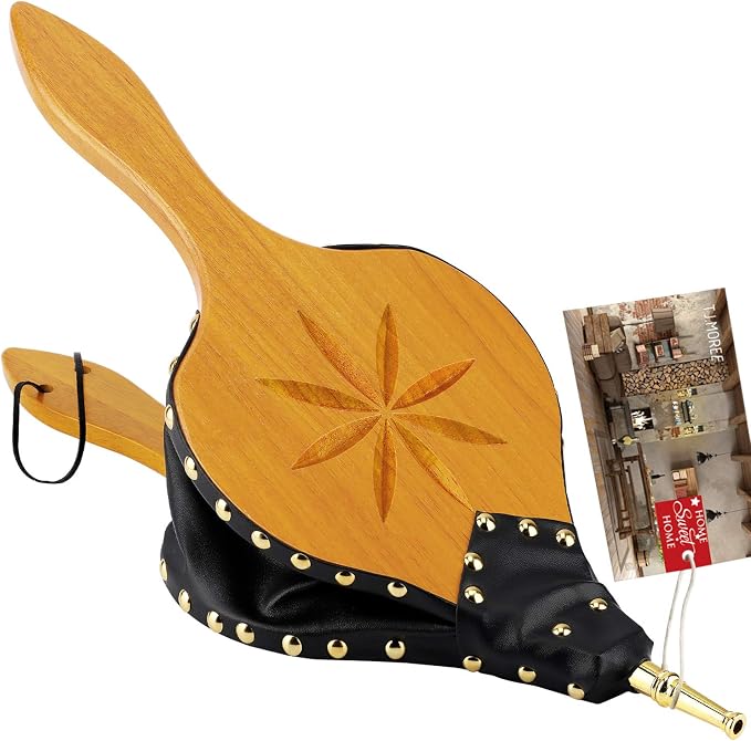 TJ.MOREE Fireplace Bellows Indoor 19"x 8" Large Wood Fire Blower by TJMOREE