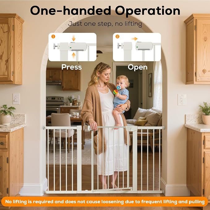 29.5-40.6" Baby Gate for Stairs, Baby Safety Essentials, Auto Close Gate for - Image 9