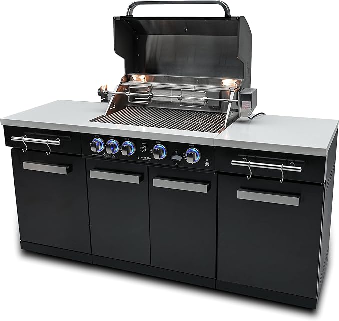 Mont Alpi MA-957 5-Burner 63000 BTU Black Stainless Steel Outdoor Kitchen Bar - Image 2