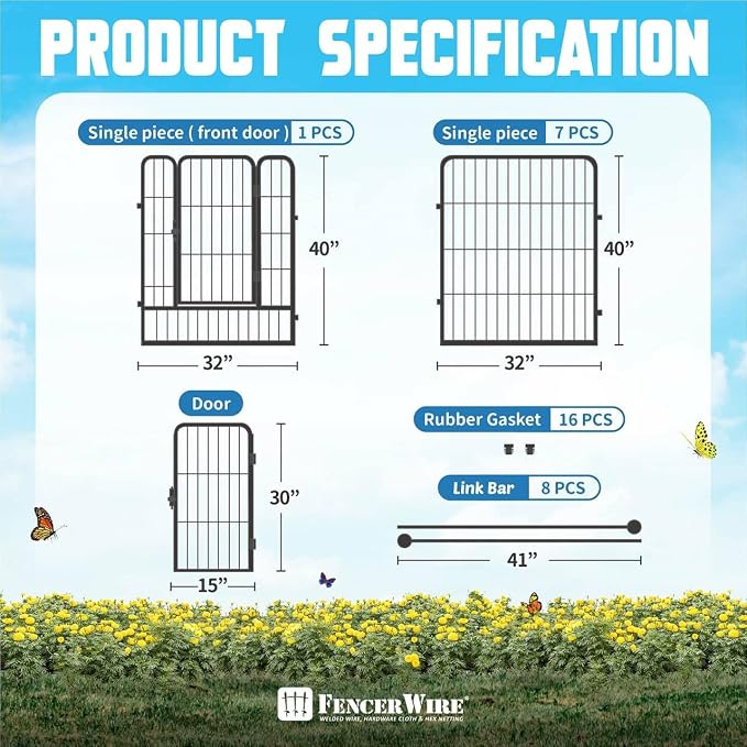 Fencer Wire Decorative Wire Fence, Panel Decor, Heavy Duty Iron Landscape Patio - Image 2