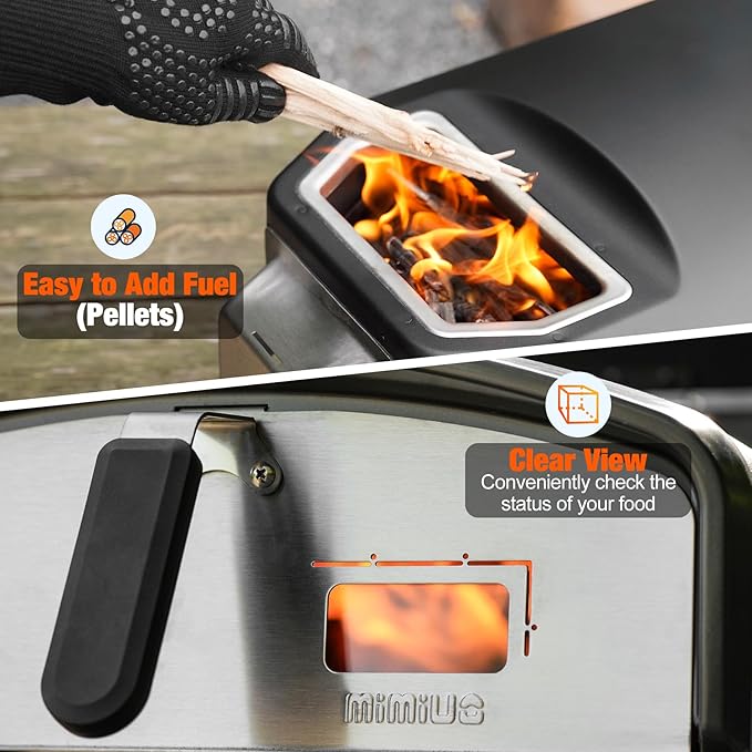 Mimiuo Outdoor Pizza Oven 12“ Wood Charcoal Fired Pizza Oven - Image 5
