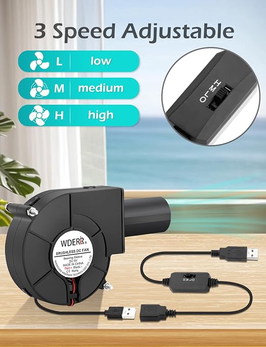 97mm x 33mm USB Centrifugal 5V Air Blower Brushless Fan - Image 3