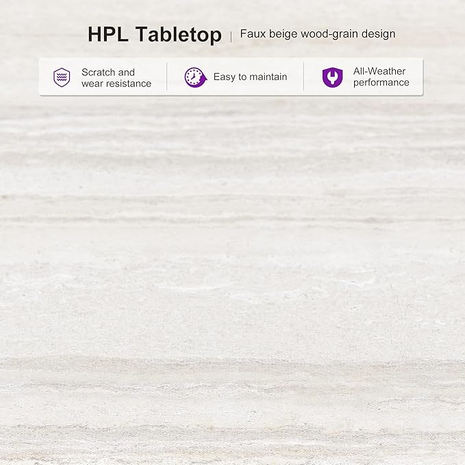 PURPLE LEAF 7 Pieces Outdoor Dining Set Patio Table and Chairs Set Aluminum - Image 5