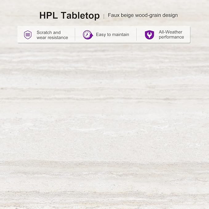 PURPLE LEAF 7 Pieces Outdoor Dining Set Patio Table and Chairs Set Aluminum - Image 4