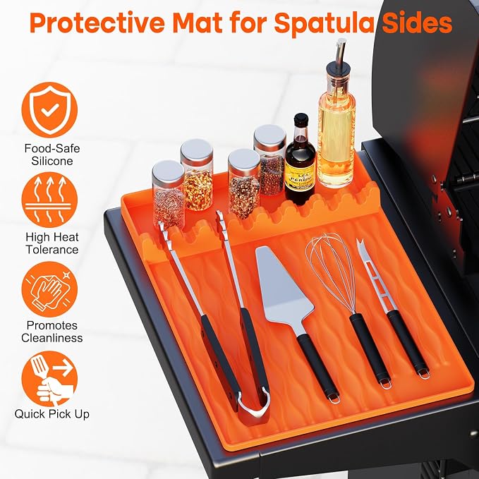 Silicone Grill Tool Mat for Blackstone, Heat Resistant Spatula Mat - Image 2
