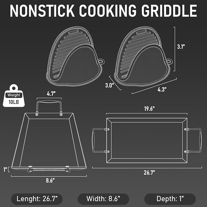 Utheer Upgraded Nonstick Cast Iron Griddle - Image 2