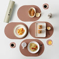 Clay Pink Oval Silicone Placemats Set of 4 by Unknown