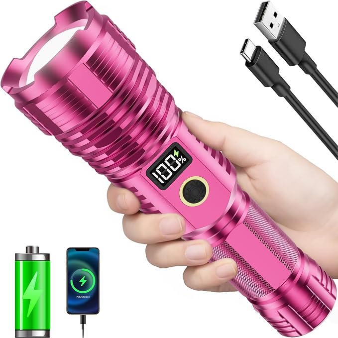 Flashlights High Lumens Rechargeable, LED Super Bright Flash Light Long Beam by SuperBrightFlashlight