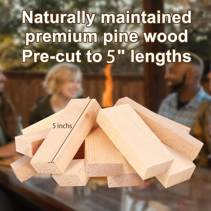 Pre-Cut 5'' Lengths Mini Firewood, Pine Kiln Dried Firewood, Small Barkless - Image 2