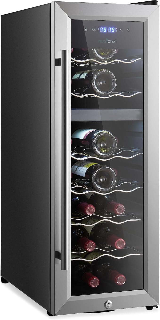 Nutrichef 18 Bottle Wine Fridge | Dual Zone Wine Chiller | Adjustable by NutriChef%E2%84%A2Kitchen
