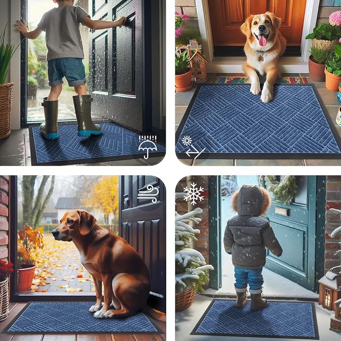 Smiry Front Door Mat Outside Entrance, Heavy Duty Outdoor Indoor Mat, Natural - Image 7