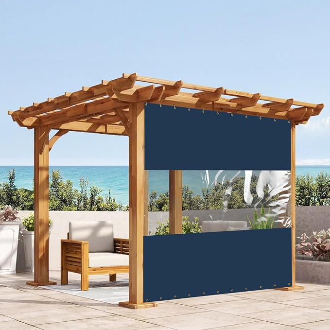 Covers & all Outdoor Clear Panel Curtain, 12 oz Vinyl Outdor Curtains by CoversAll
