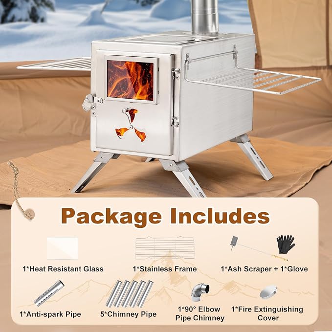 Hot Tent Stove, Camping Wood Burning Stove - Image 8