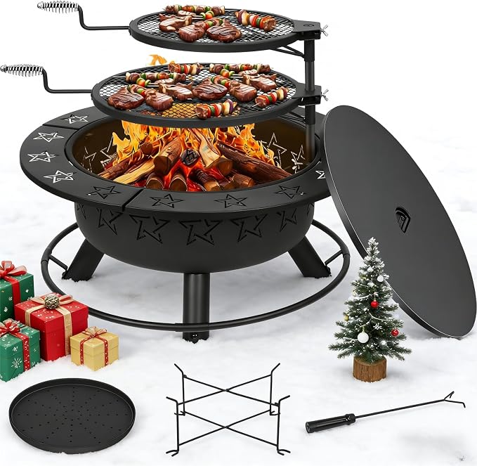 32.5" 3-in-1 Fire Pit Table by Gbekery