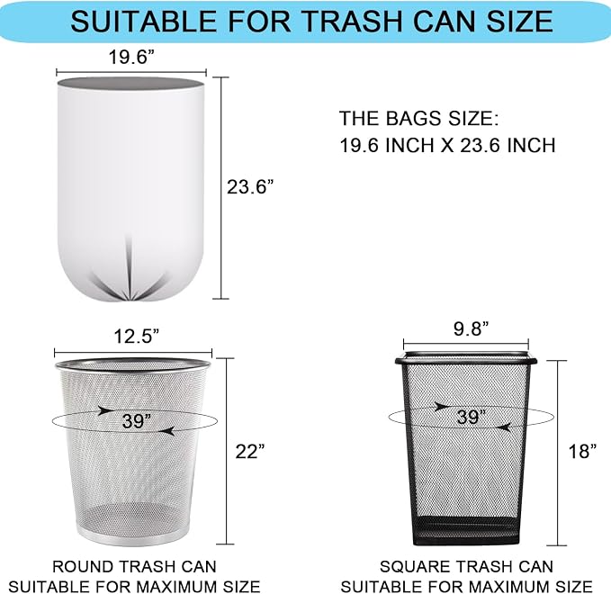 SOSOHOME 6 Gallon Trash Bags, Small Garbage Bags, Fits 5-6 Gallon Bins - Image 2