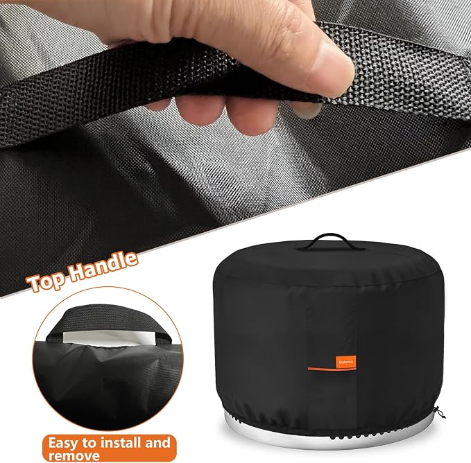 Round Fire Pit Cover, Outdoor 600D Heavy Duty 100% Waterproof Tear-Resistant - Image 6