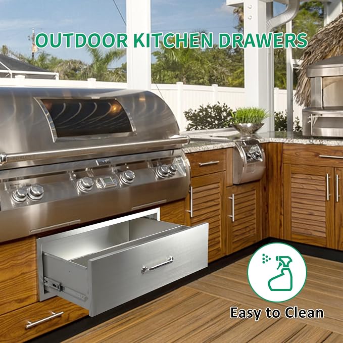 Outdoor Kitchen Drawers 30" W x 10" H x 23" D Stainless Steel Single Drawers - Image 5
