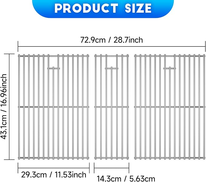 3Pack Stainless Steel Cooking Grates - Image 2