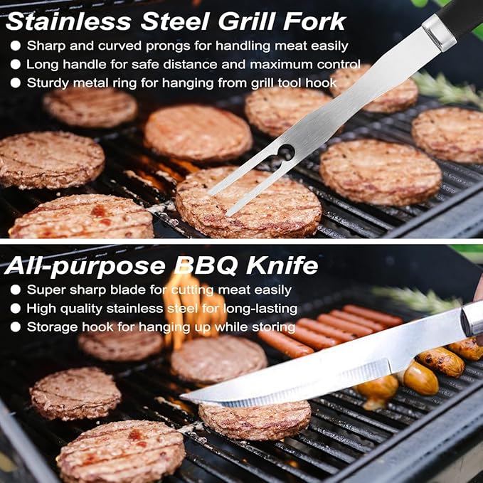 POLIGO 22PCS Heavy Duty BBQ Grill Accessories Set, Non-Slip Grill Tools - Image 5
