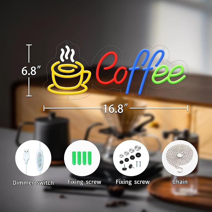 Coffee Neon Signs for Wall Decor, Neon Lights for Coffee Shop Led Business - Image 3