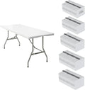 100 Pack of 6 Foot Foldable Table by VISTACASA