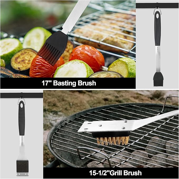 HAUSHOF Large Grilling Accessories, BBQ Grill Set, Heavy Duty Stainless Steel - Image 3