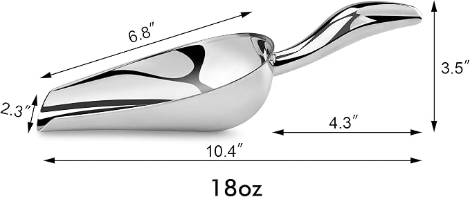 New Star Foodservice 1028522 Stainless Steel Bar Ice Flour Utility Scoop - Image 2