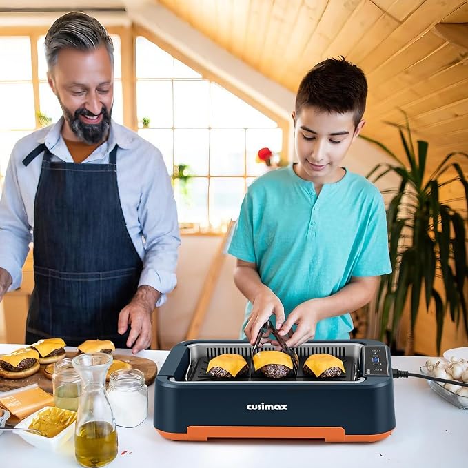 Electric Grill, CUSIMAX Smokeless Indoor Grill & Griddle, Electric Korean BBQ - Image 8