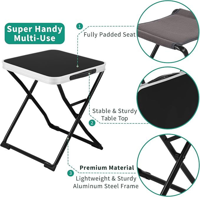 SUNNYFEEL 3 in 1 Folding Camping Table and Stool, Lightweight Up to 300 LBS - Image 5