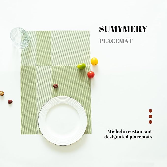 Placemats Set of 4 Vinyl/Plastic Woven Place Mats - Image 5