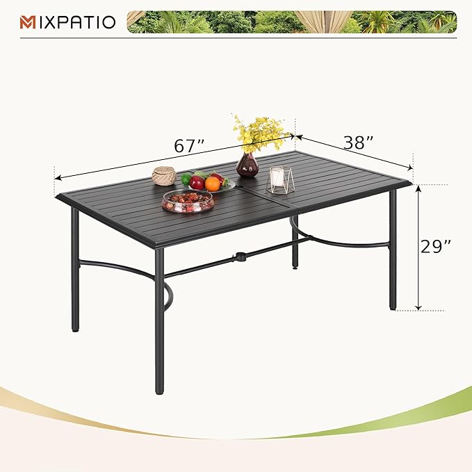 Outdoor Patio Dining Table for 6, Backyard and Porch - Image 2