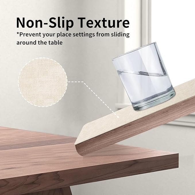 Maxpearl Faux Leather Placemats Set of 8 – Waterproof, Wipe Clean, Heat - Image 6