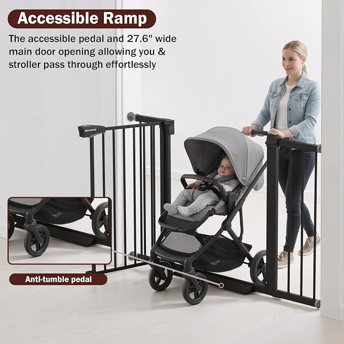 29.7-46" Extra Wide Baby Gate for Stairs, Pressure Mounted Dog Gate Indoor for - Image 5