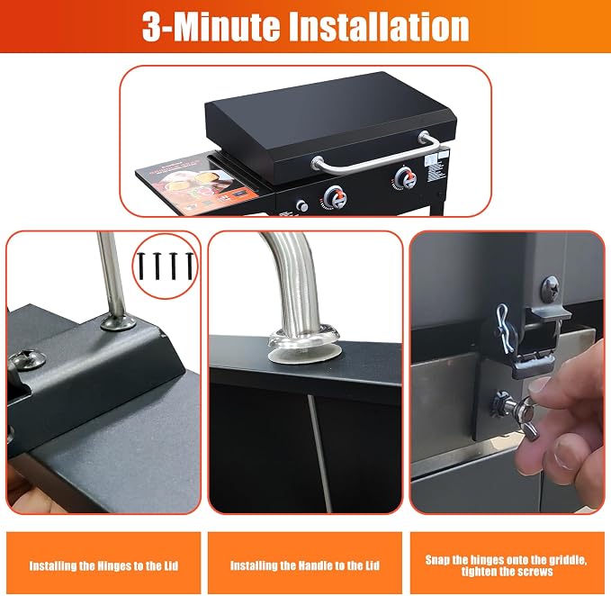 Upgraded Griddle Lid for Blackstone 28'', Hinged Lid for Blackstone 1517 1853 - Image 4