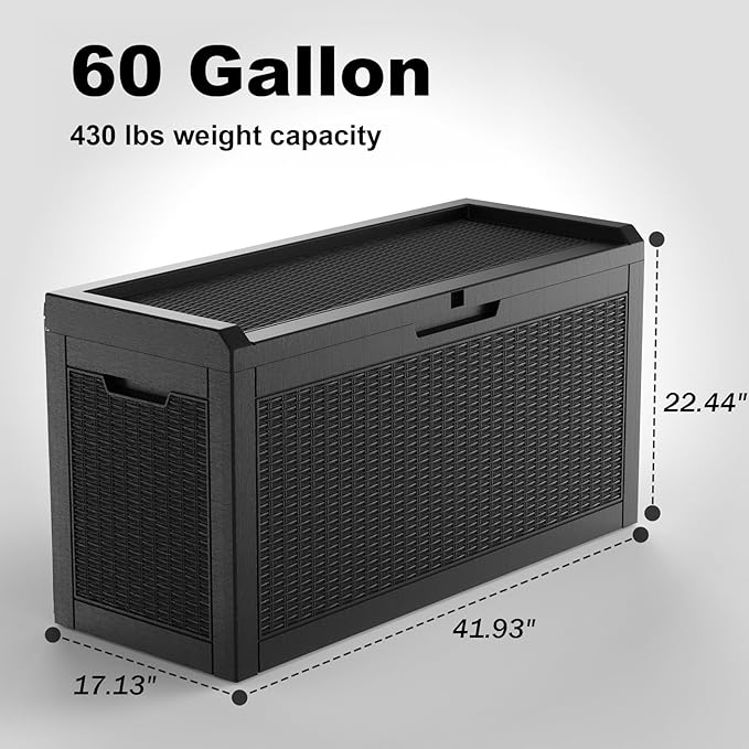 60 Gallon Outdoor Storage Box – Resin Deck Box - Image 2