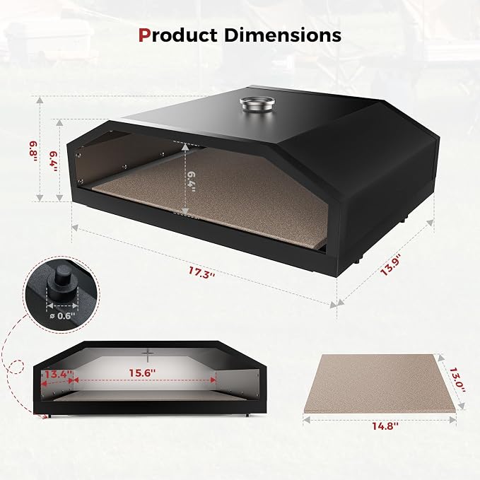 CAMPLUX 17 Inches Pizza Oven for Grill - Image 7