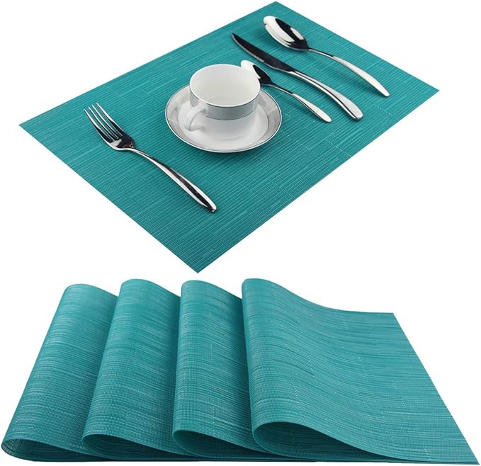 Vinyl Placemats, Washable Table Mats Easy to Clean Woven Placemats by PandaPalm