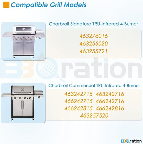 17" Grill Grates and Emitter for Charbroil TRU Infrared 4-Burner 463255020 - Image 2