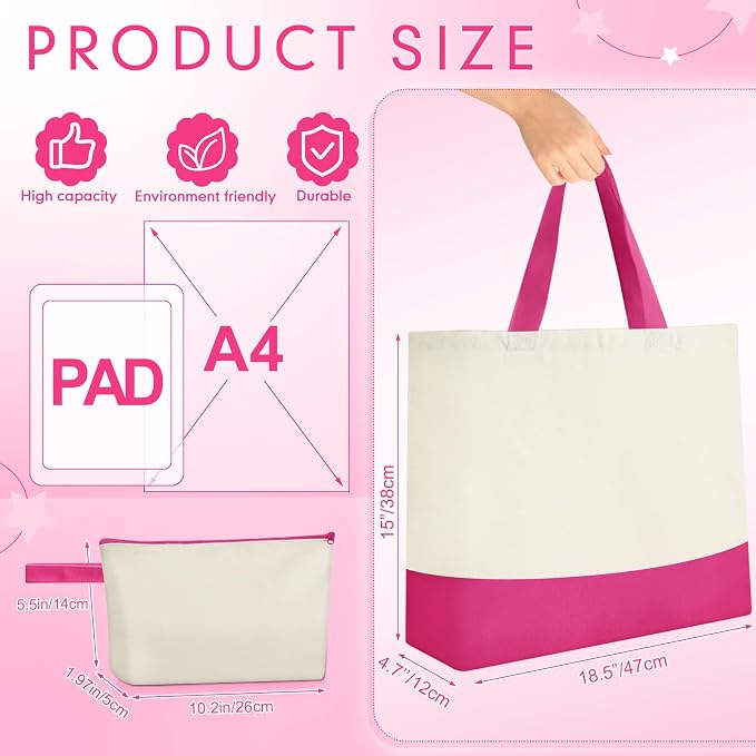 Sanwuta 24 Pcs Canvas Tote Bags Bulk - Image 2