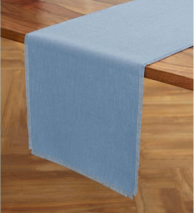 Solino Home Fringe Linen Table Runner 120 Inches Long by SolinoHome