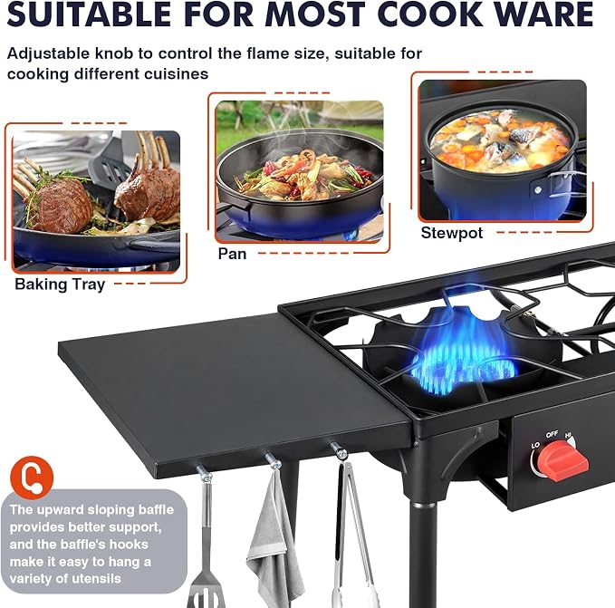 Llamaviva 2 Burner Gas Stove, Propane Outdoor Stove - Image 6