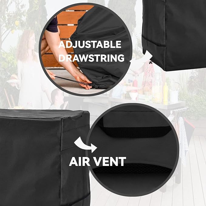 Outdoor Patio Square Table Cover 36 inch Black Heavy Duty Waterproof Cover - Image 6