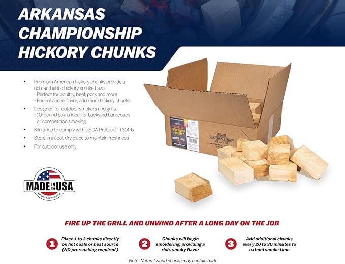 MARSHALLTOWN Arkansas Championship Hickory Chunks, 10 Pound Box of Genuine - Image 4